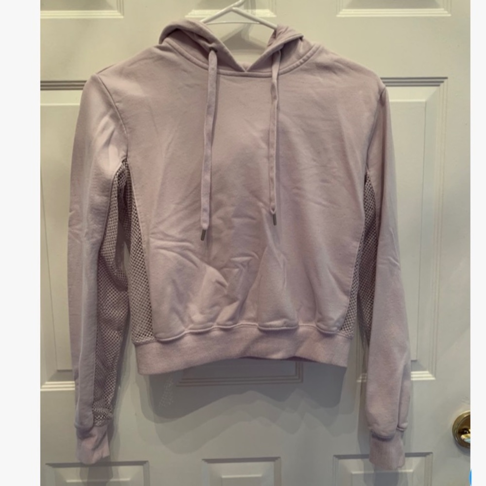 Pastel Purple Hoodie with Mesh Sides